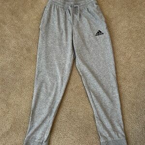 Adidas Gray Sweatpants with Relaxed Fit and Elastic Cuffs
